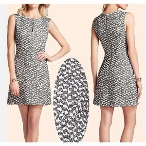 Diane Von Furstenberg Yvette Black & White Tweed Shift Dress Office Siren Size 0